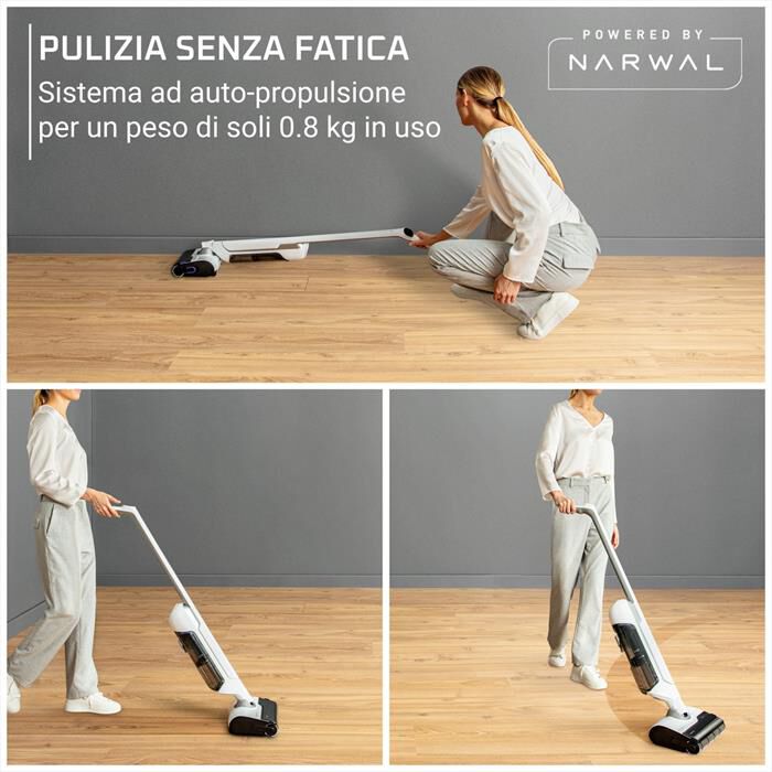 ROWENTA - Lavapavimenti senza fili GZ7035WO-Bianco/Argento