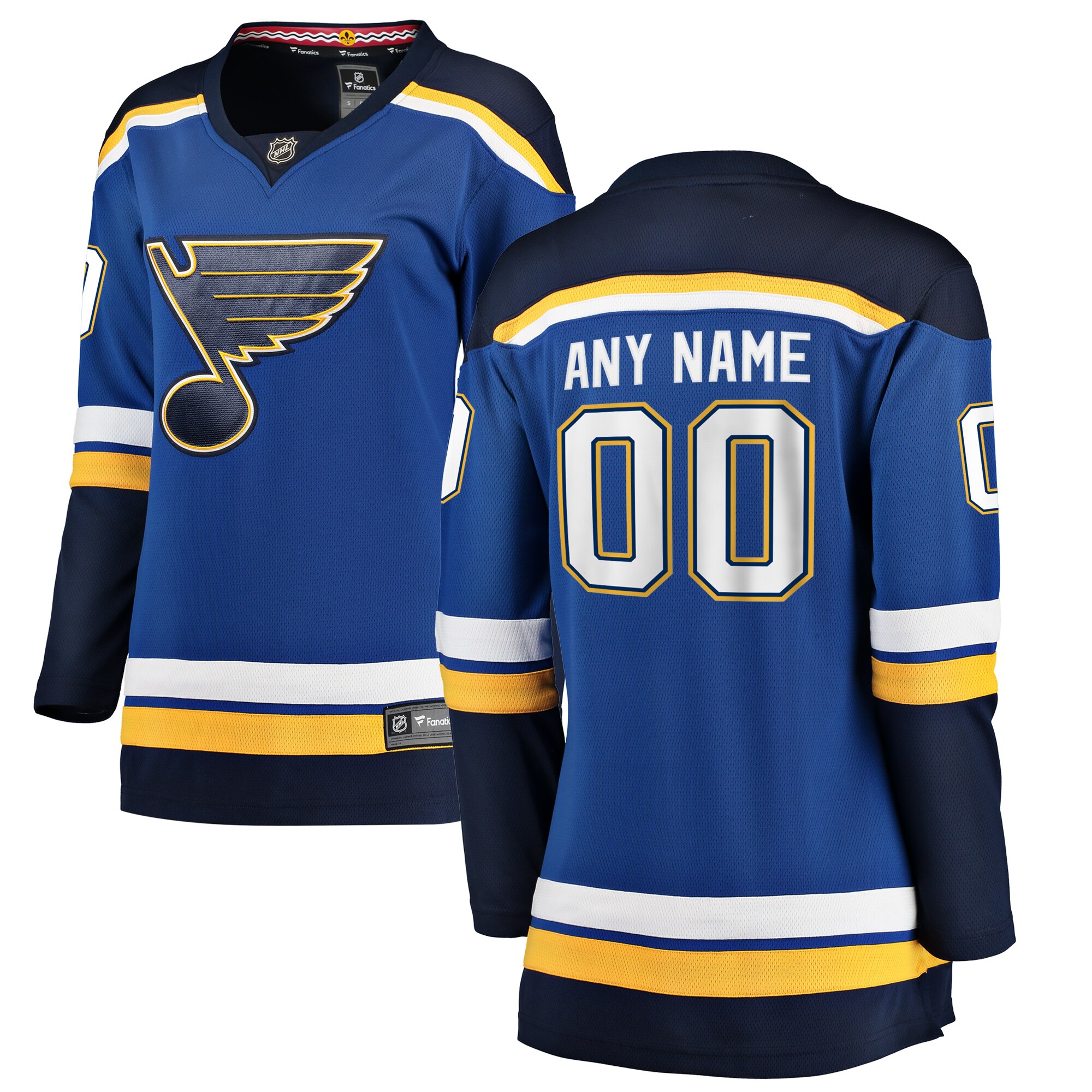 St. Louis Blues Fanatics Women’s Home Breakaway Custom Jersey – Blue