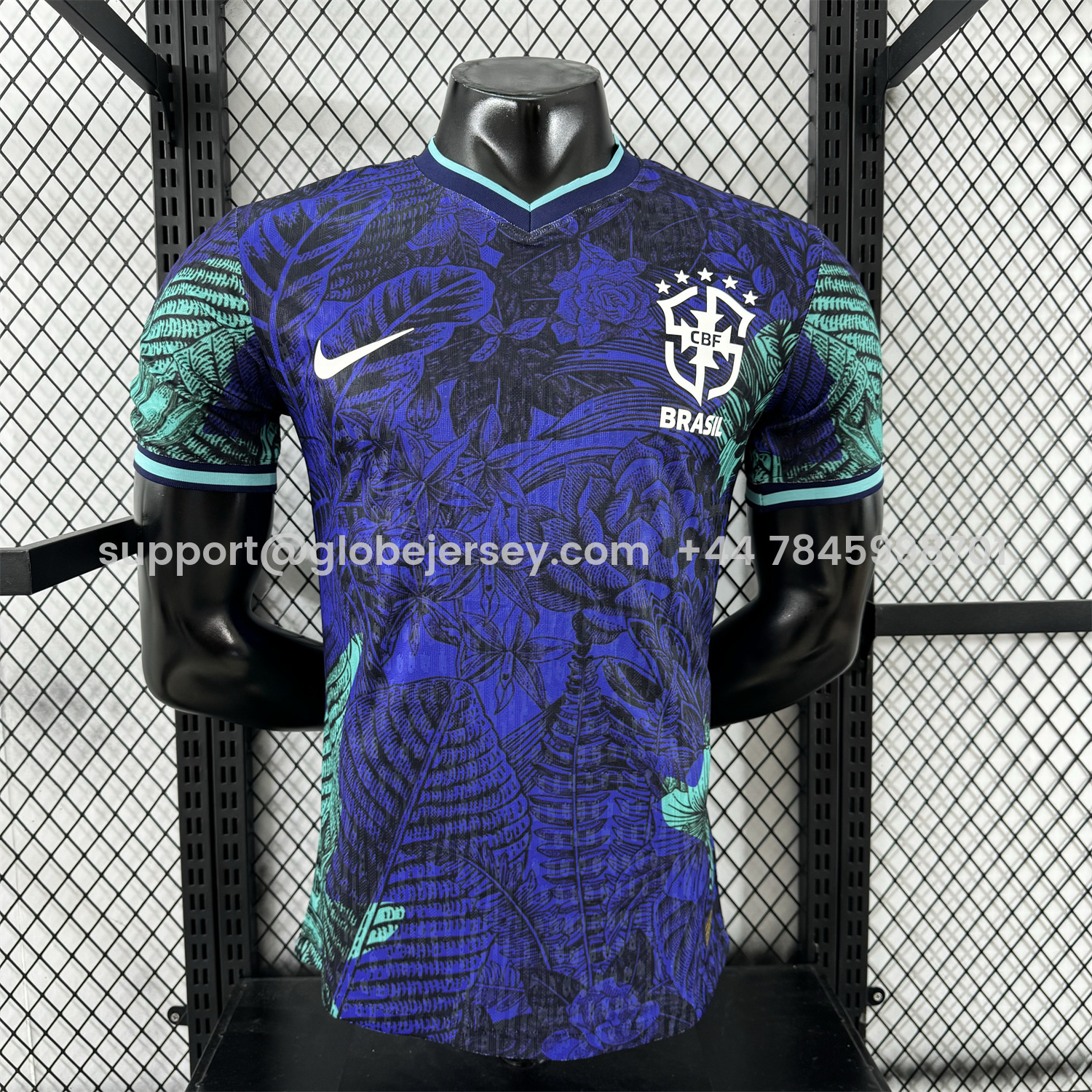 Brazil 25-26 Blue Flowers and Leaves Jersey - Player Version
