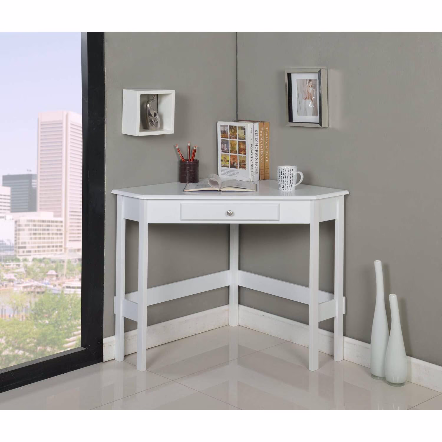 Inroom Furniture Design HO250BL Corner Desk