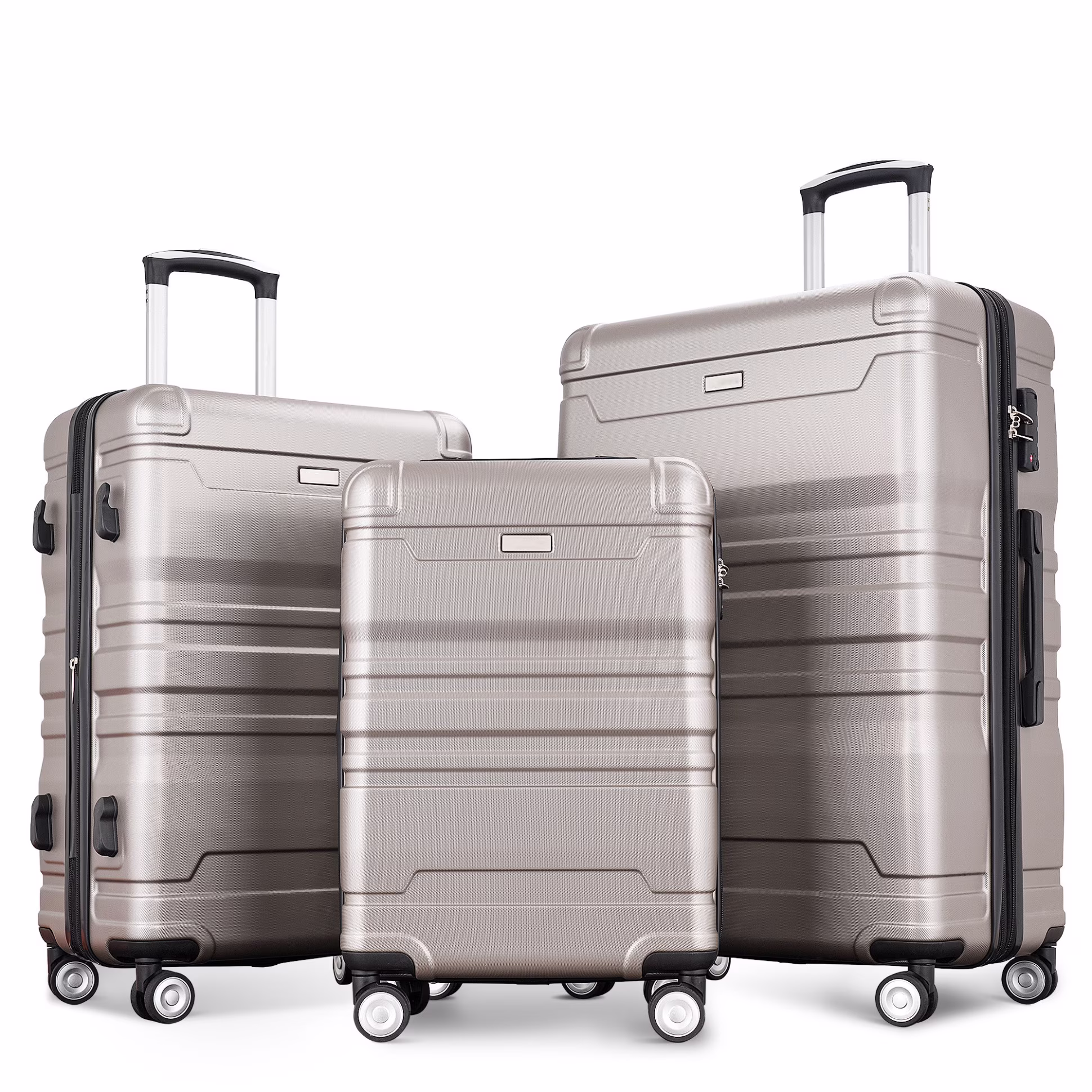 Luggage Suitcase 3 Piece Sets, New Model Expandable ABS Hardshell Luggage, Lightweight Carry-on Suitcase Sets with Spinner Wheels & TSA Lock, 20''/ 24''/ 28'', Blue Gray