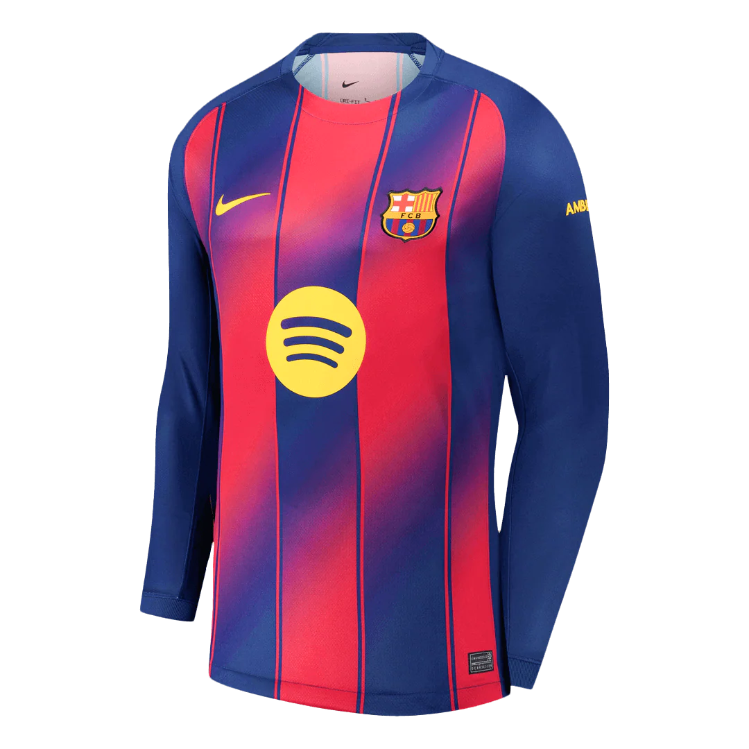 Barcelona Home Long Sleeve Soccer Jersey 2025-2026