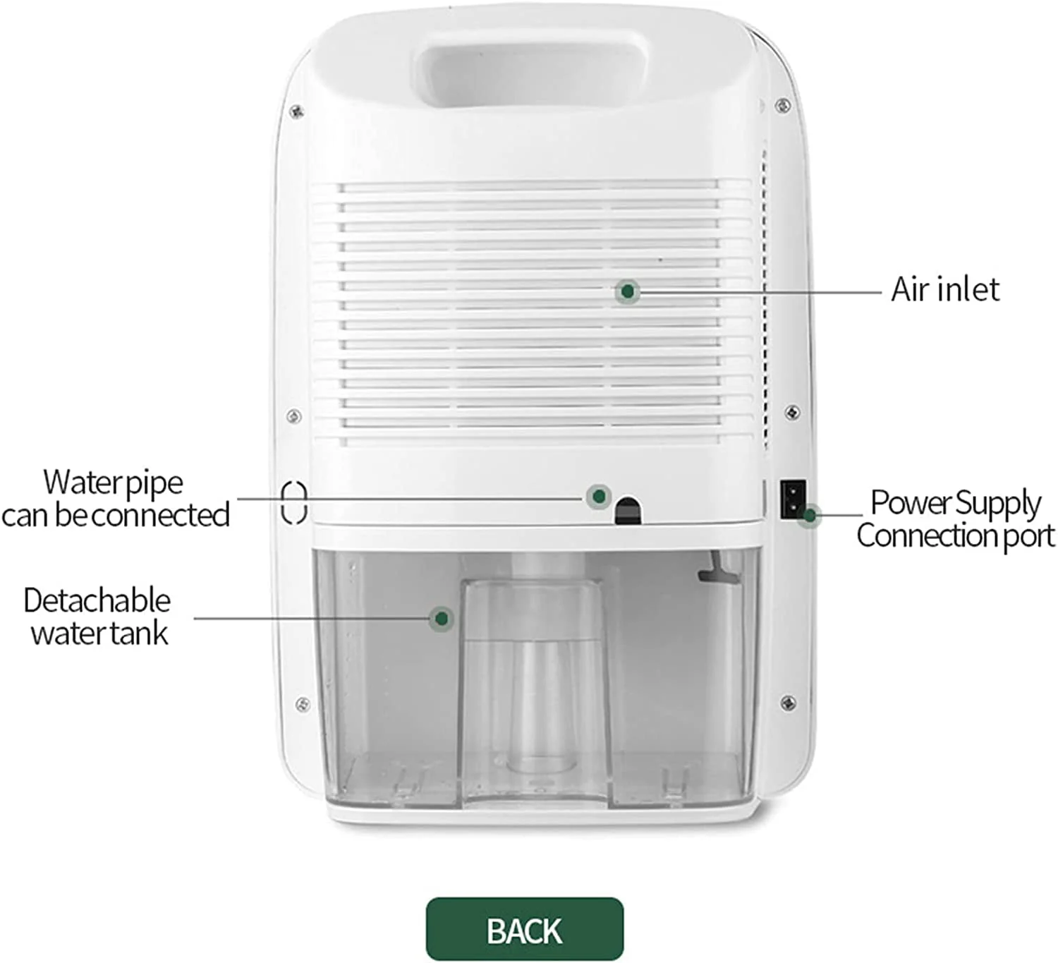2.5L Dehumidifier Home Air Dryer Damp Moisture Free Bedroom Dehumidifier+Remote 2.5L Mini Space Dehumidifier Air Dryer Damp Moisture Free with Timing Function Dehumidifier Air Dryer