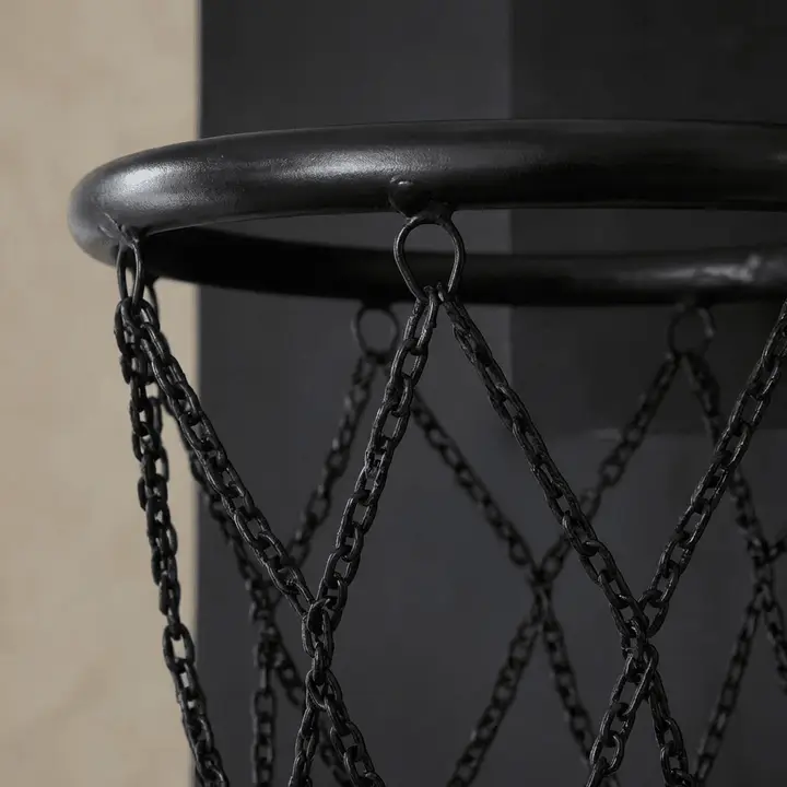 Black Leather Basketball Hoop Wall Mounted Sports Decor