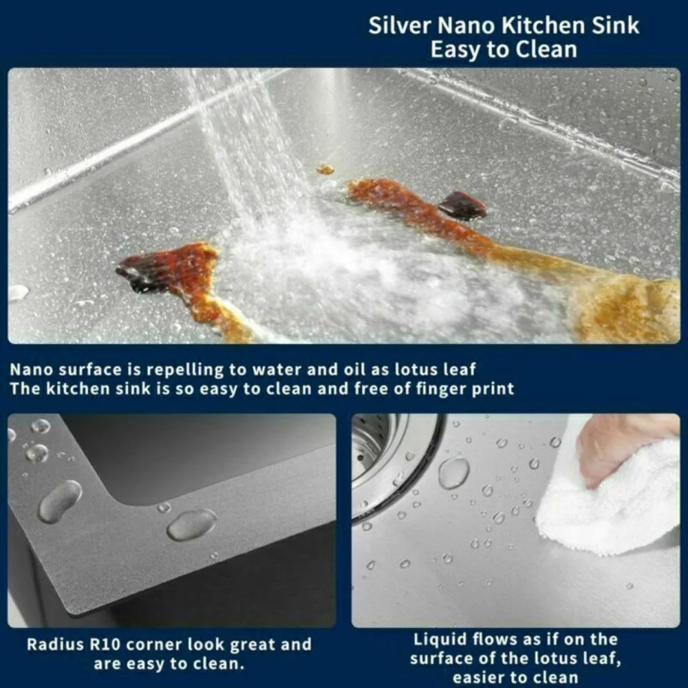 RXFSP 23 in Stainless Steel Farmhouse Apron Front Workstation Sink, Single Bowl, Corrosion and Noise Resistant