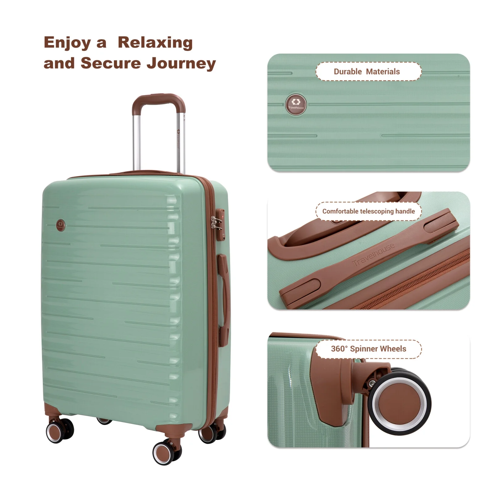 5-Piece Polyester Luggage Set with TSA Lock, Expandable Carry-On Suitcase and 360?�� Spinner Wheels in Blue, Complete Travel System for Versatile Packing