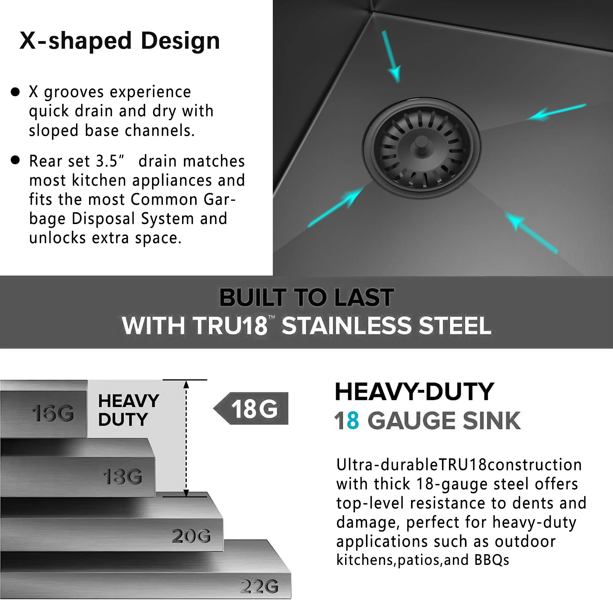 15 x 15 Inch Black Drop In Kitchen Bar Sink, Small Kitchen Sink Single Bowl Topmount Bar Prep Sink 18 Gauge Stainless Steel Bar Sink with Grid and Basket Strainer