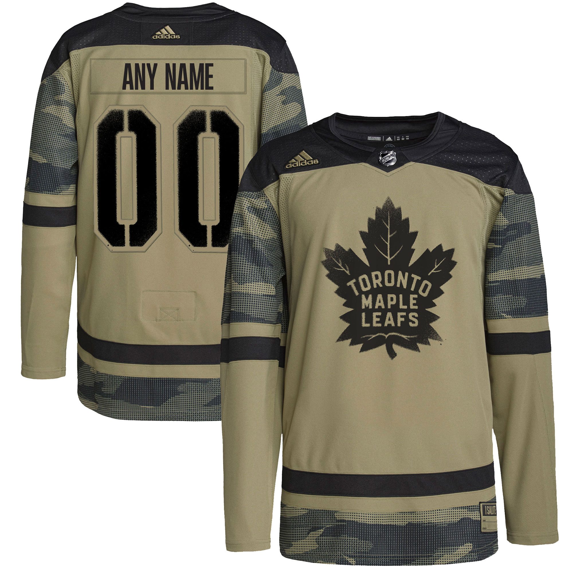 Toronto Maple Leafs  Logo Military Appreciation Team  Custom Practice Jersey – Camo