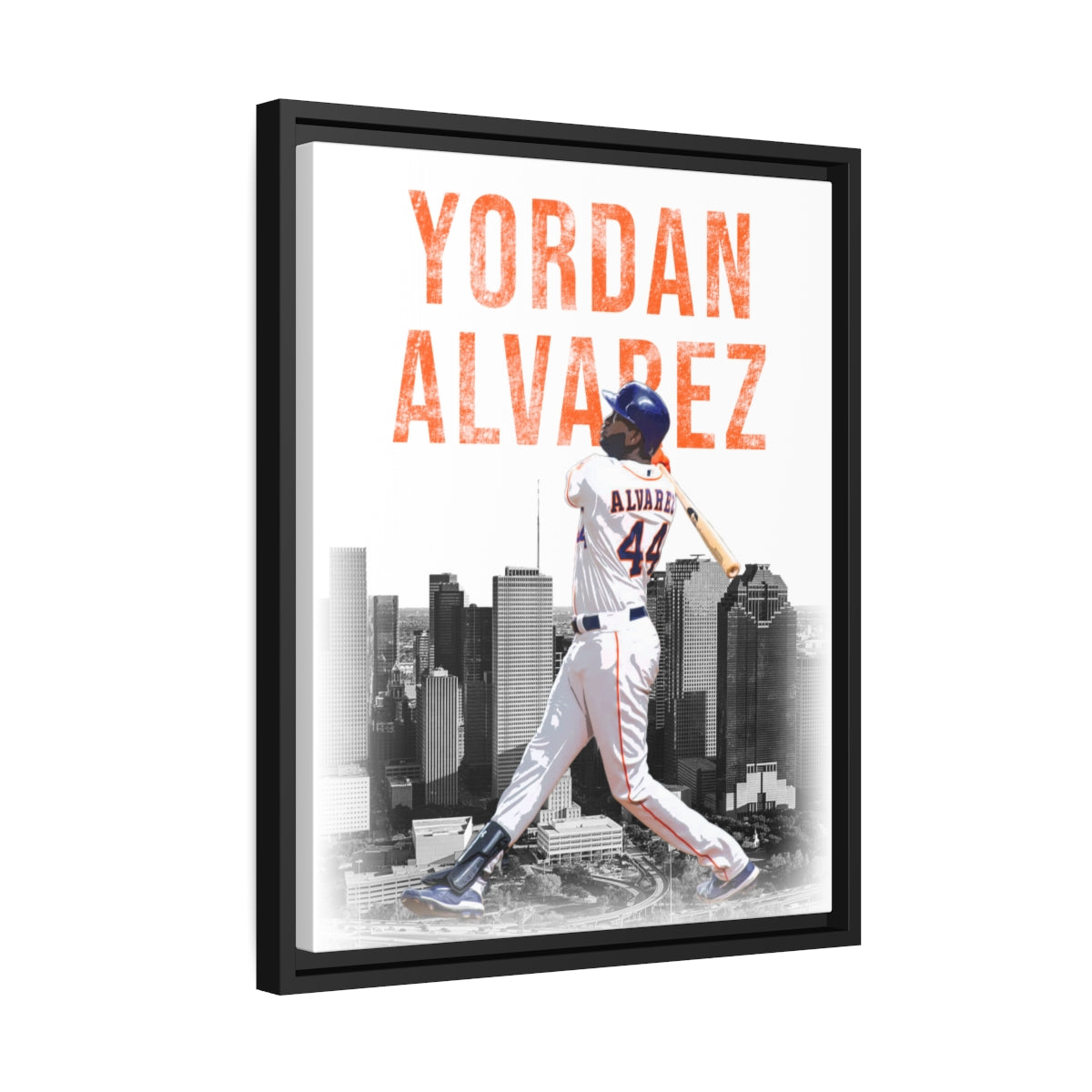 Yordan Alvarez Houston Astros Home Run Swing Premium Wall Art Framed Canvas