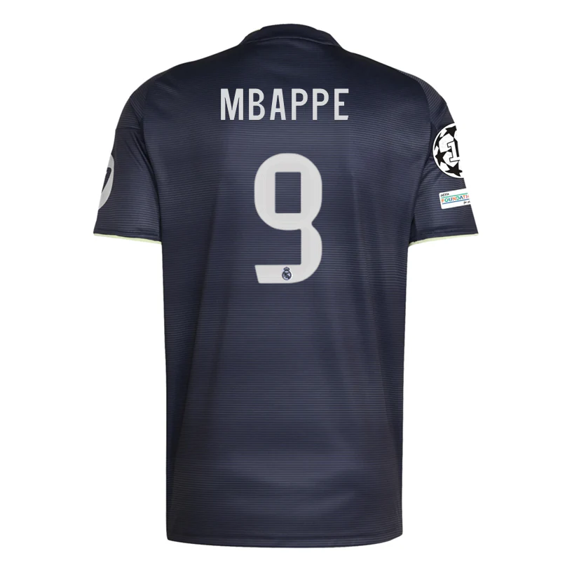 adidas Mbappé Real Madrid 25/26 Away Jersey w/ Champions League Patches (Legend Ink)