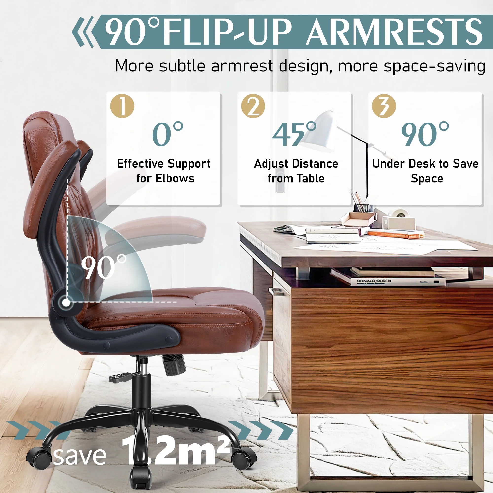 COOLHUT Leather Office Chair, Big and Tall Office Chair 400LBS Wide Seat Ergonomic Computer Desk Chair High Back Executive Leather Chair Adjustable Task Chair Lumbar Back with 8-Year Warranty, Black