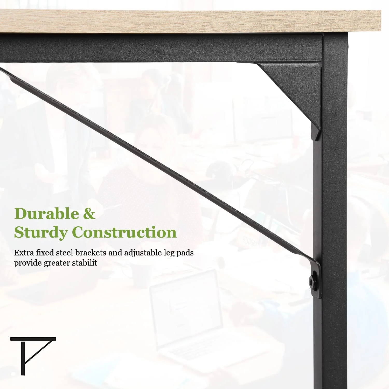 32/39/47 inch Computer Desk Study Writing Table, Adjustable feet, Modern Furniture for Home Office (1, Brown, 32 inch)