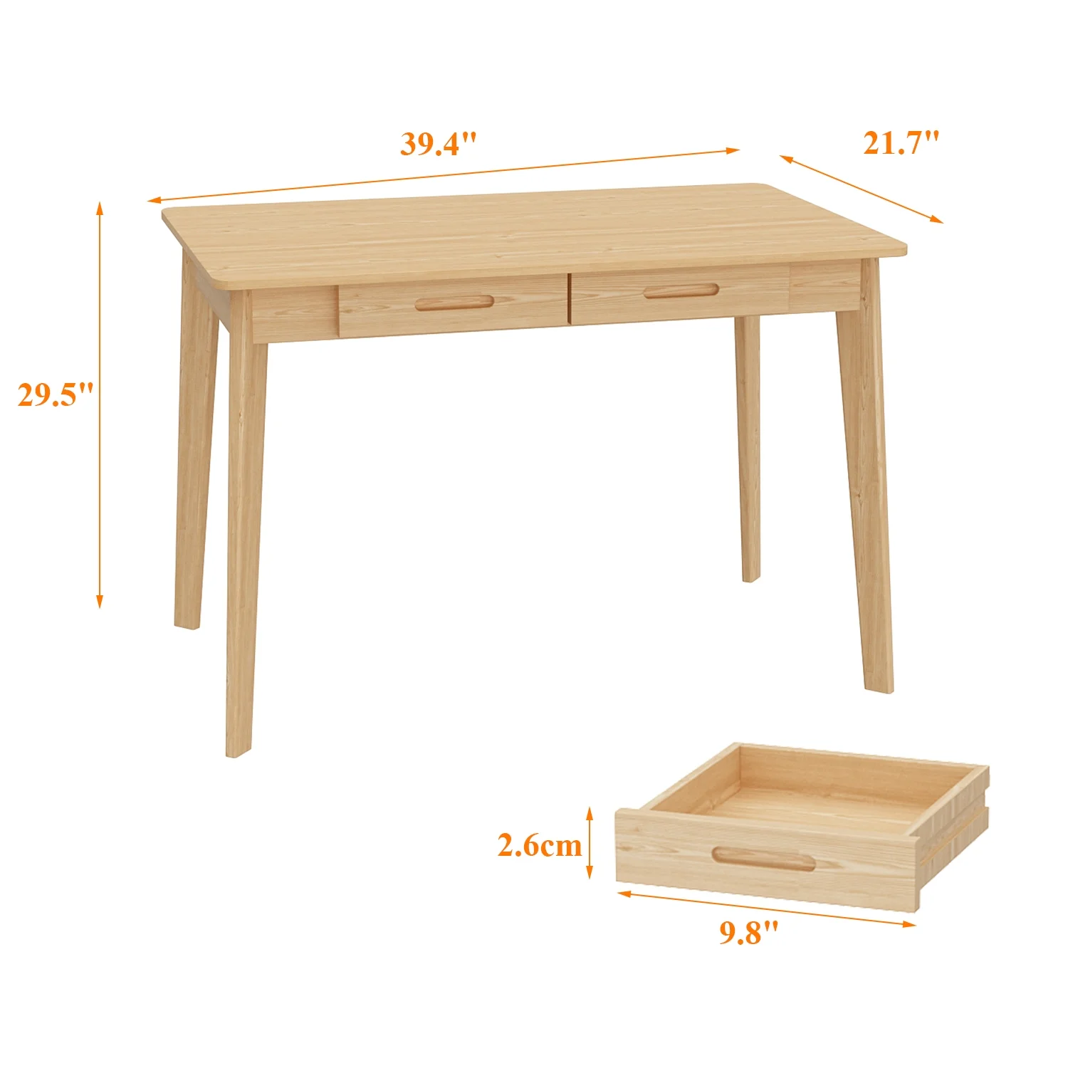 KULAGAGA Uptown Adult Lap Desks, Single Piece with Drawer, 21.7