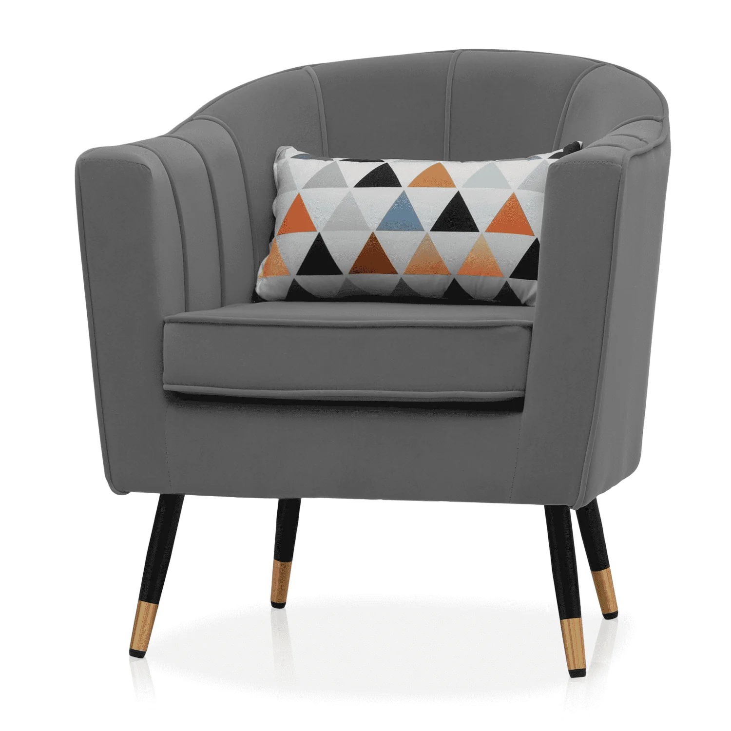 Magshion Accent Chair Upholstered Living Room Chair Comfy Reading Chair Modern Single Sofa with Cushion Lounge Arm Chair for Living Room Bedroom, Orange