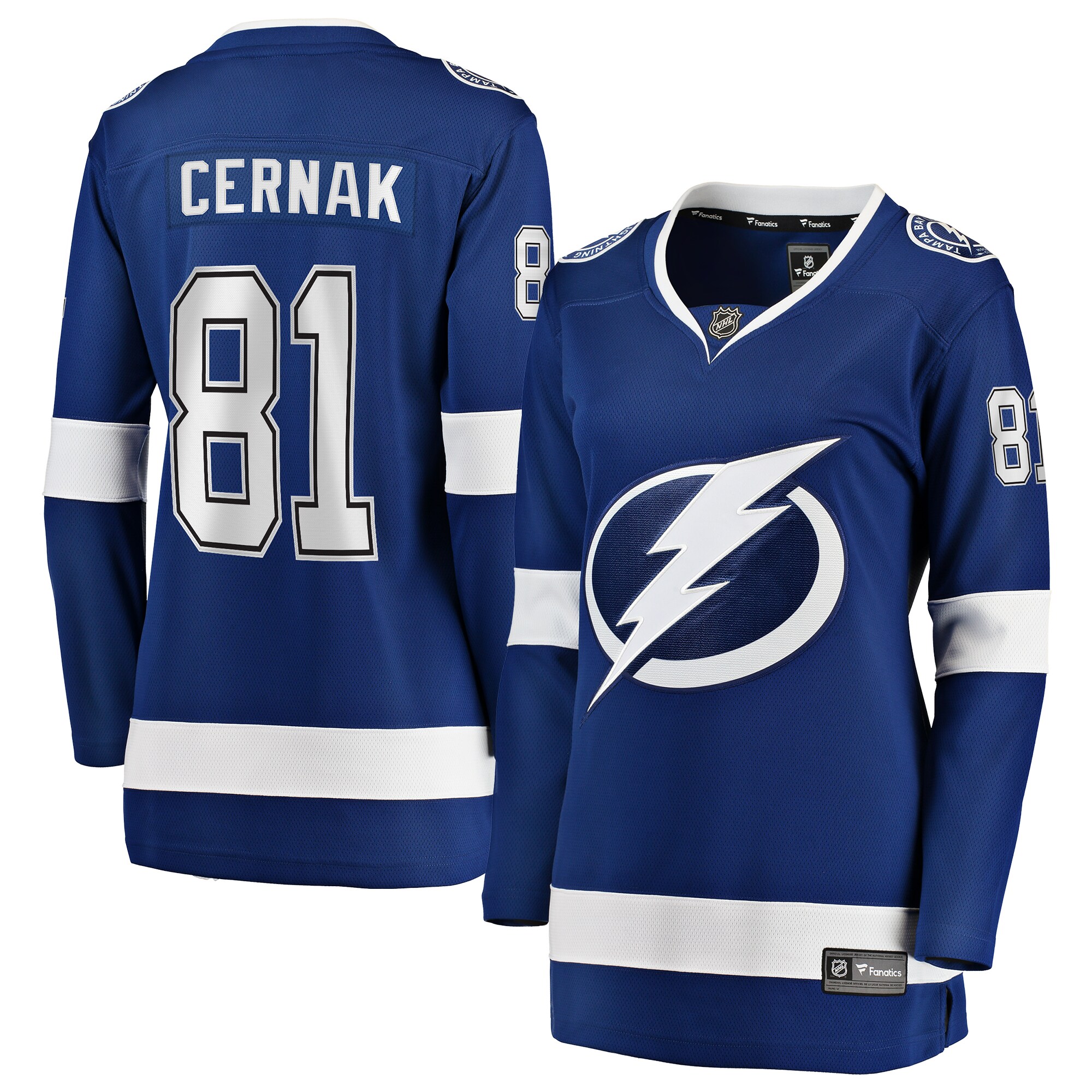 Erik Cernak Tampa Bay Lightning Fanatics Women’s Home Breakaway   Jersey – Blue