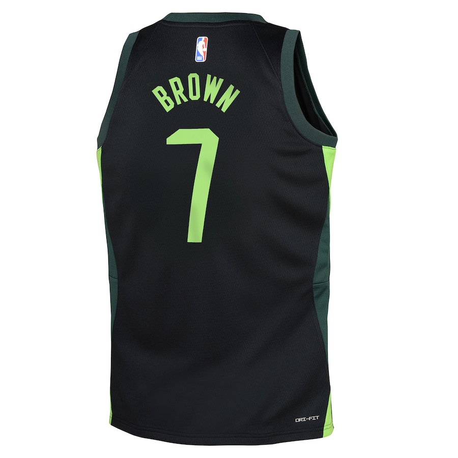 Youth Boston Celtics Jaylen Brown Black 2024/25 Swingman Jersey - City Edition