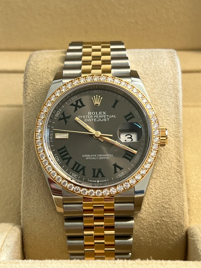 【Super Clone】RLX  Datejust 36mm 126283 Wimbledon Slate Dial Jubilee Bracelet Watch