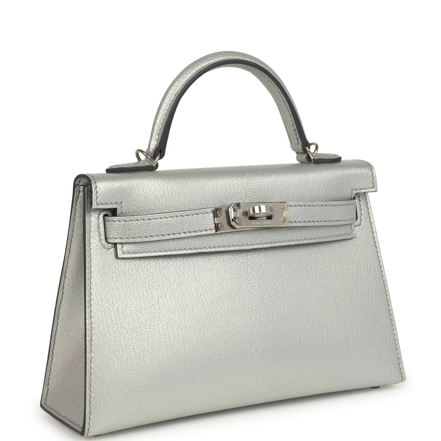 Hermes Kelly Sellier 20 Argent Chevre Chamkilight Palladium Hardware
