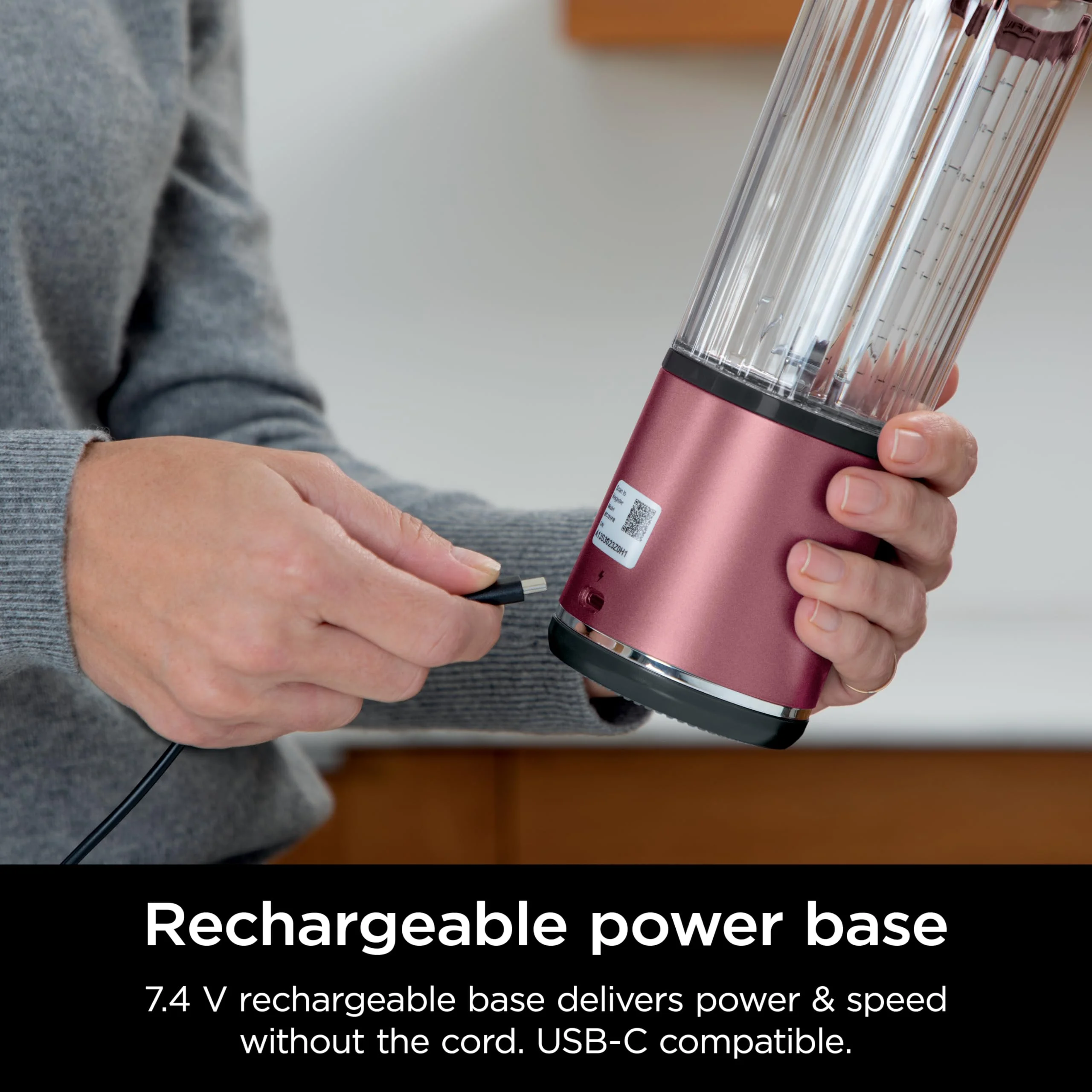 Ninja Blast Portable Blender, Cordless, 18oz. Vessel, Personal Blender for Shakes & Smoothies, BPA Free, Leakproof Lid & Sip Spout, USB-C Rechargeable, Dishwasher Safe Parts, Metallic Purple,