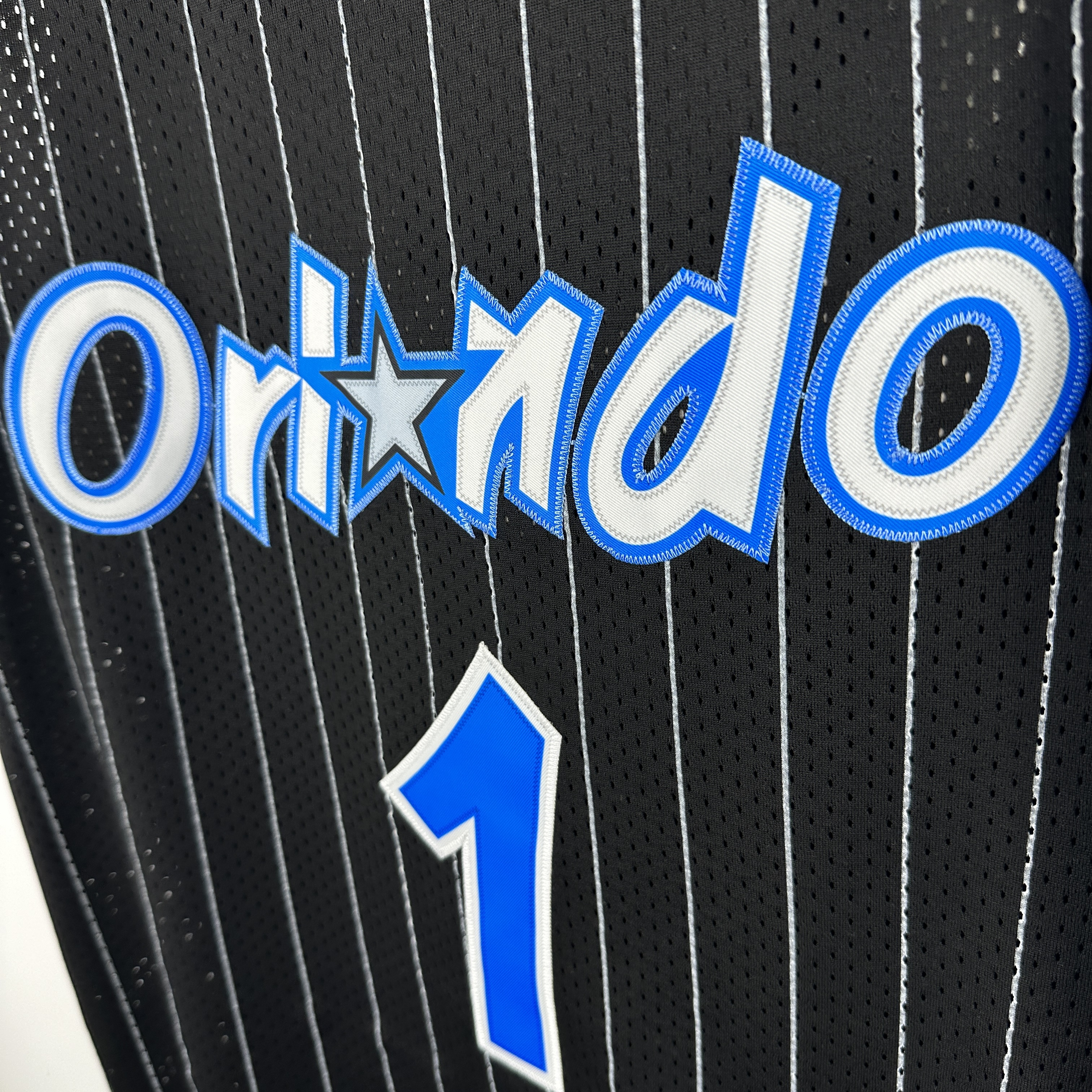 Embroidered MN Retro Jersey Magic 94/95 Season Stripes Black No. 1 Hardaway