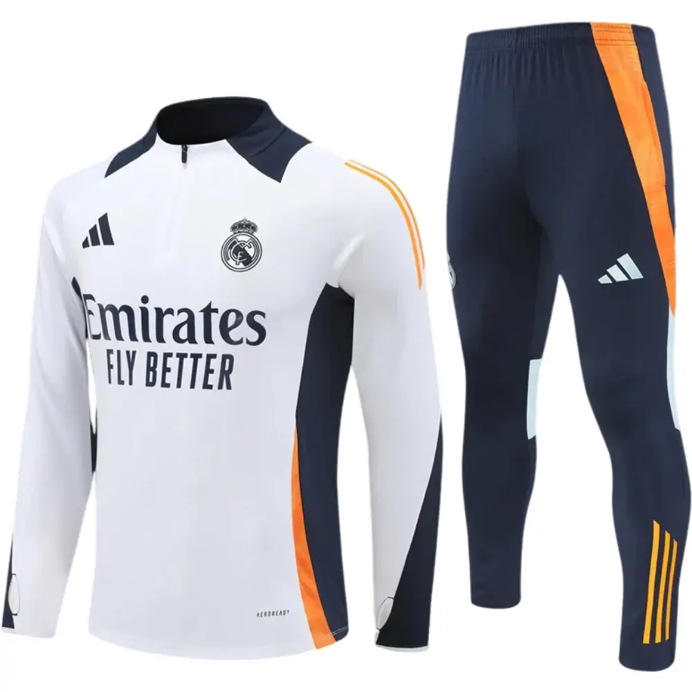 2024-25 New Season Real Madrid White Children's Training Jersey