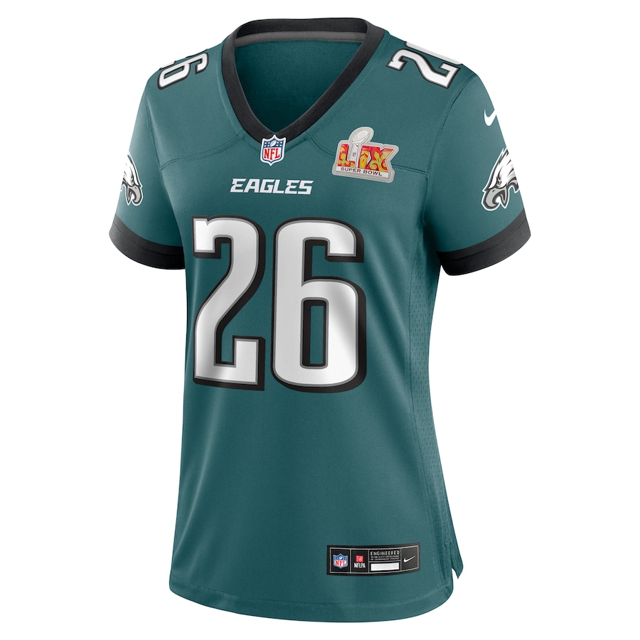 Women's Philadelphia Eagles Saquon Barkley Midnight Green Super Bowl LIX Game Jersey