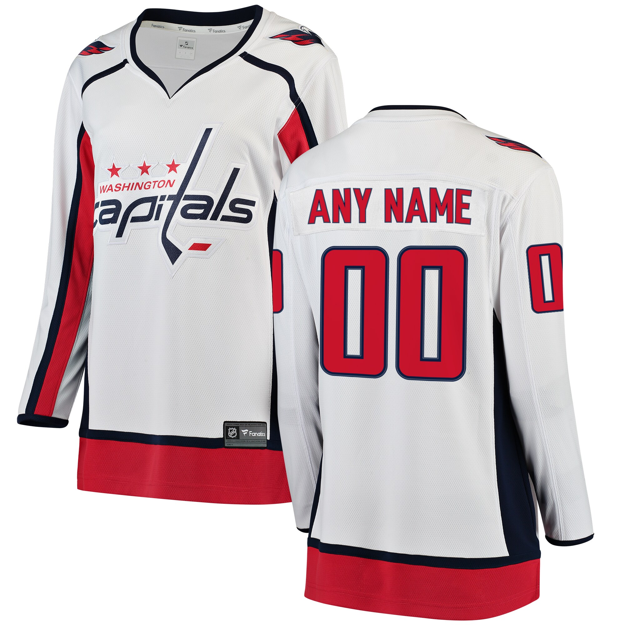 Washington Capitals Fanatics Women’s Away Breakaway Custom Jersey – White