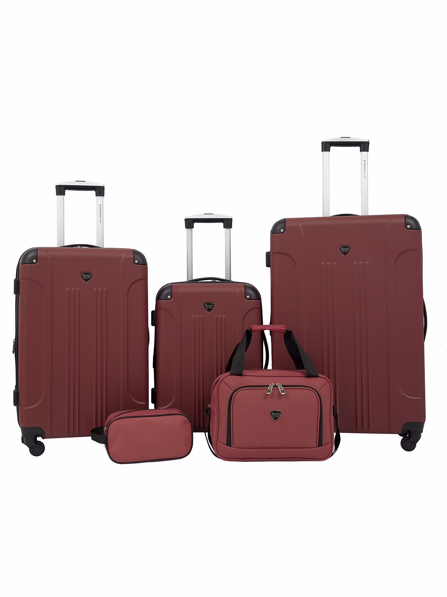 Travelers Club Chicago Plus 5pc Expandable Hardside Luggage Set, Black