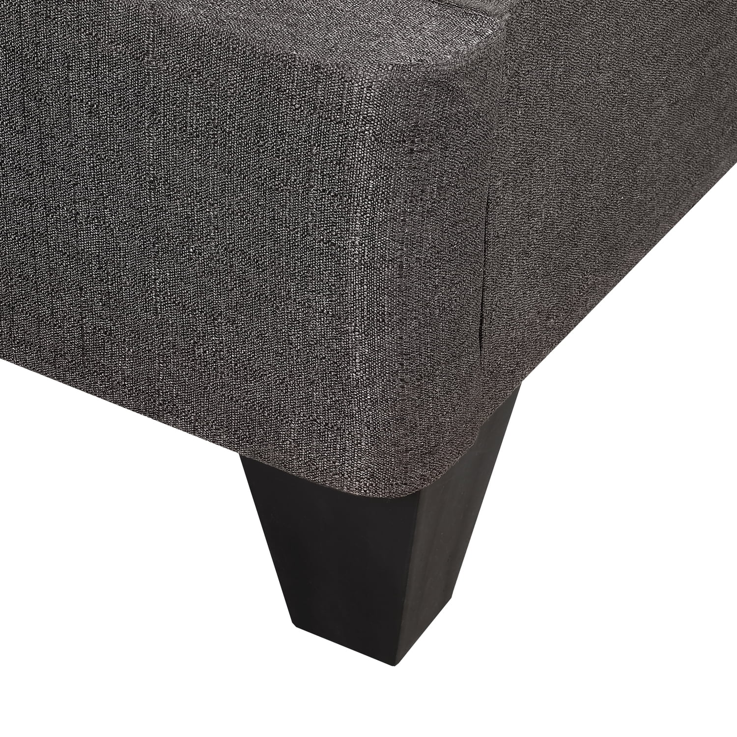 Primo Speedy Upholstered Platform Bed Frame with Wood Slat Support, No Box Spring Needed, Dark Grey