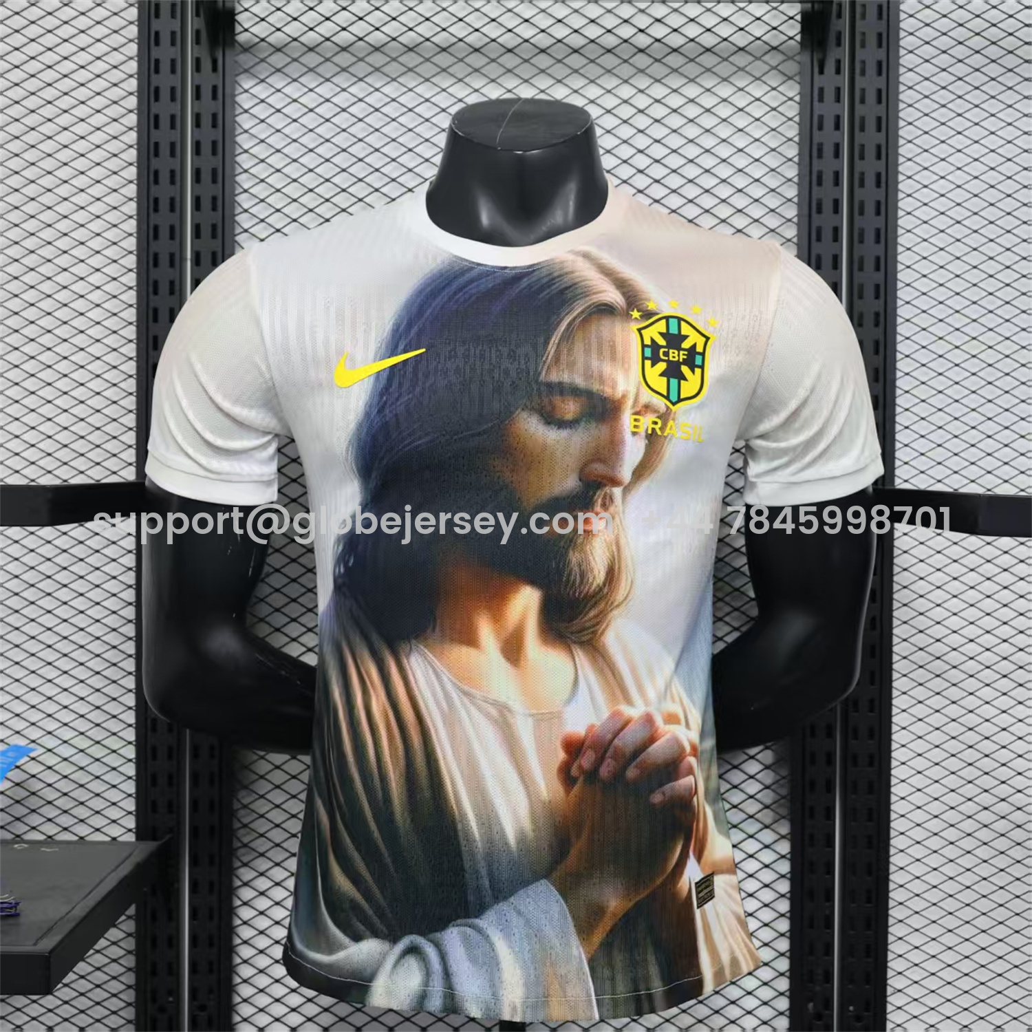Brazil 25-26 Jesus Praying Special White Jersey - Player Version