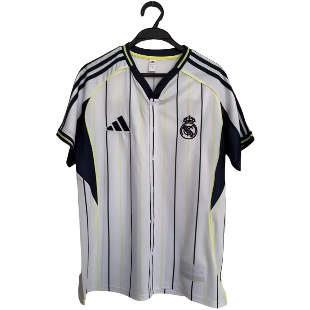 2025-26 Real Madrid Baseball Jersey White Jersey