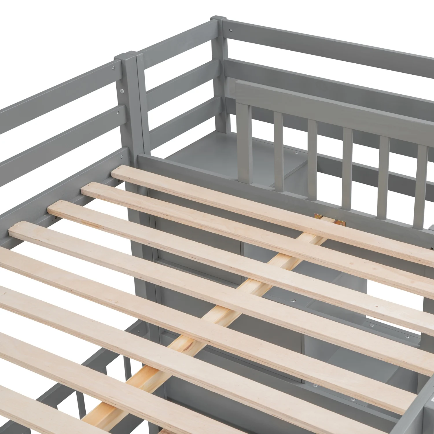 Harper & Bright Designs Full Over Twin Bunk Bed with Desk, Drawers and Shelves, L-Shaped Bunkbeds with Storage Staircase for Adults Bedroom, White
