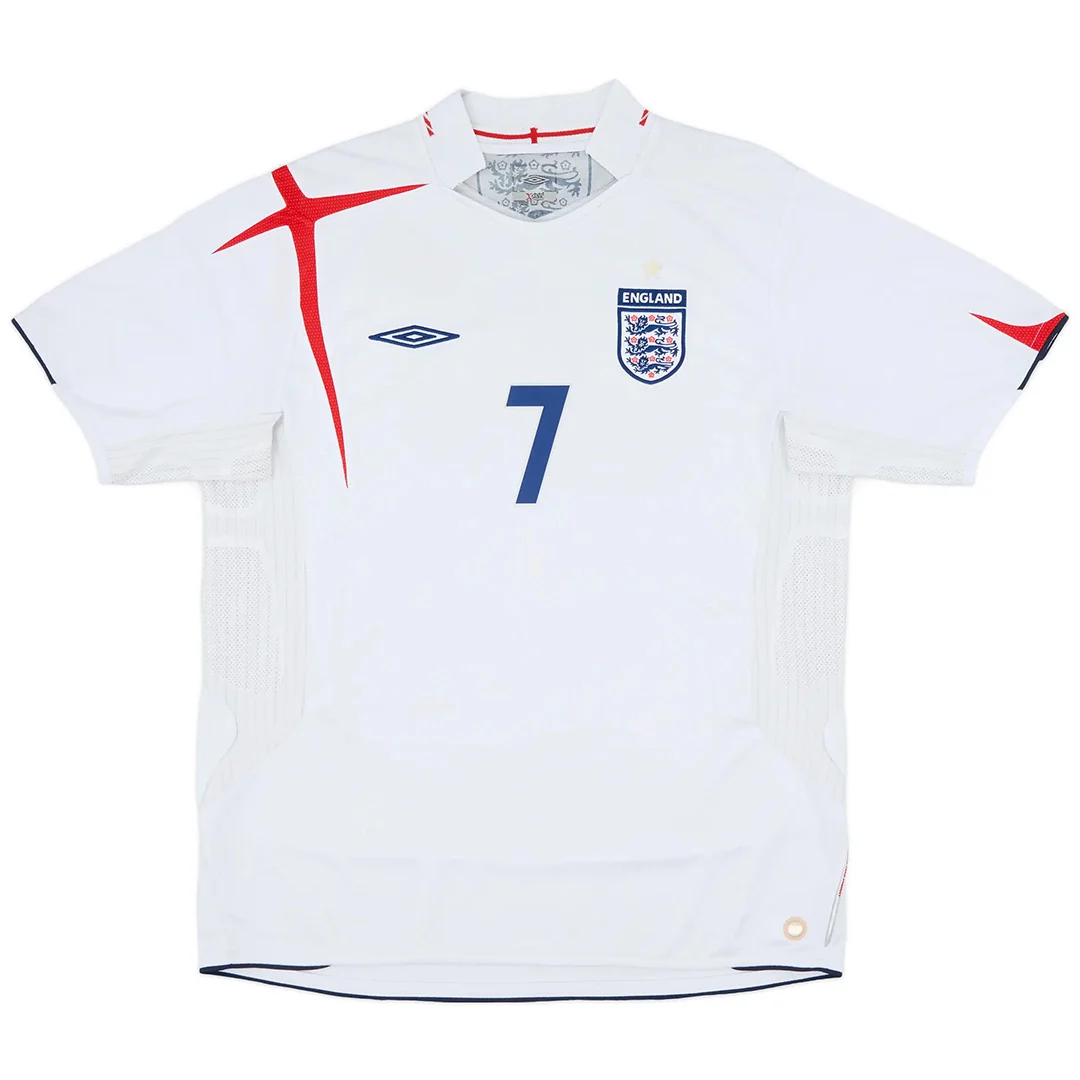 BECKHAM #7 Retro England 2006 Home Football Jersey