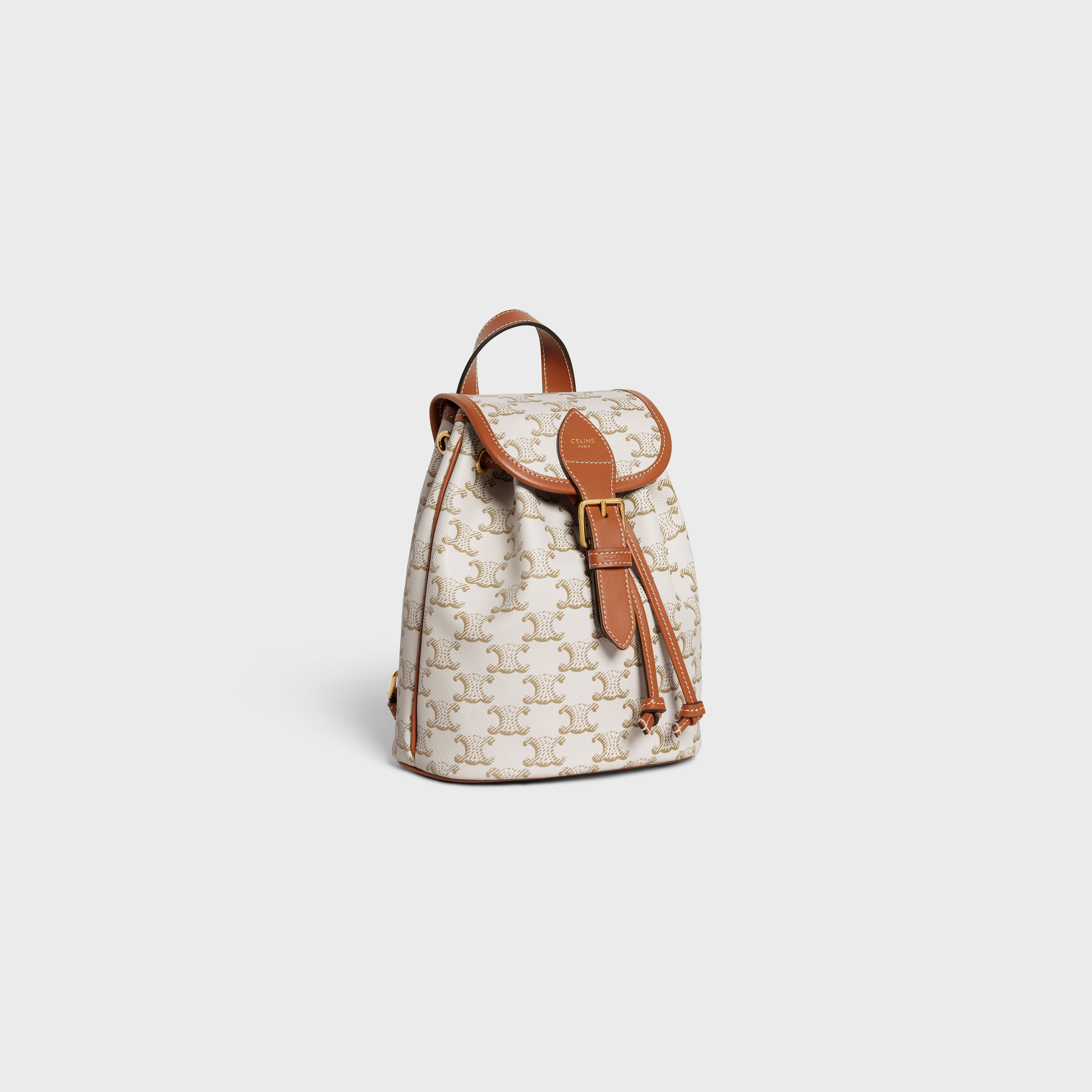 MINI BACKPACK FOLCO in Triomphe Canvas and calfskin