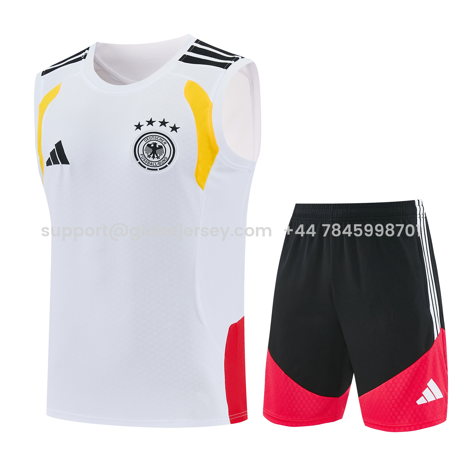 Germany 2026 Vest Training Set - White Vest and Black Shorts