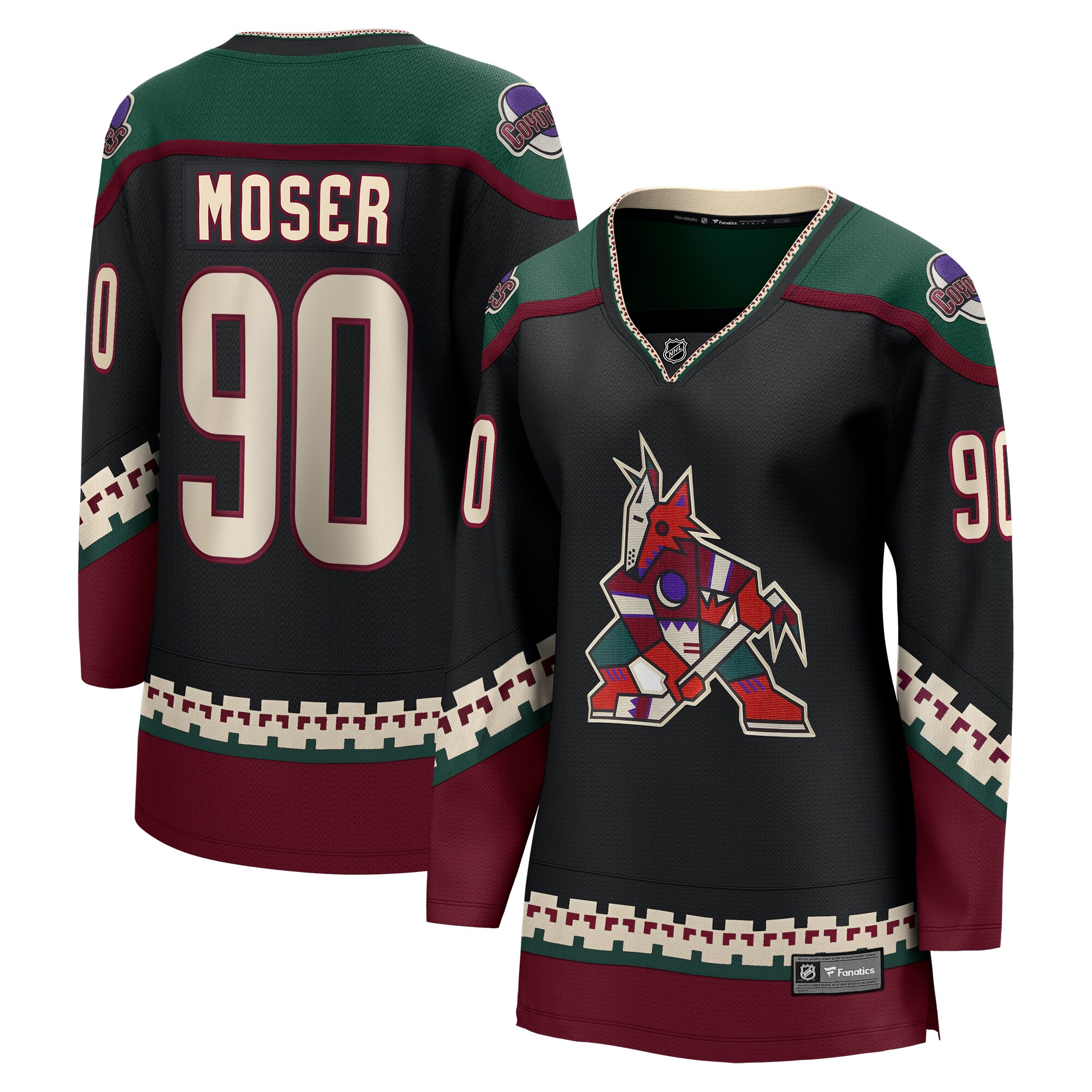 J.J. Moser Arizona Coyotes Fanatics Women’s Home Breakaway  Jersey – Black
