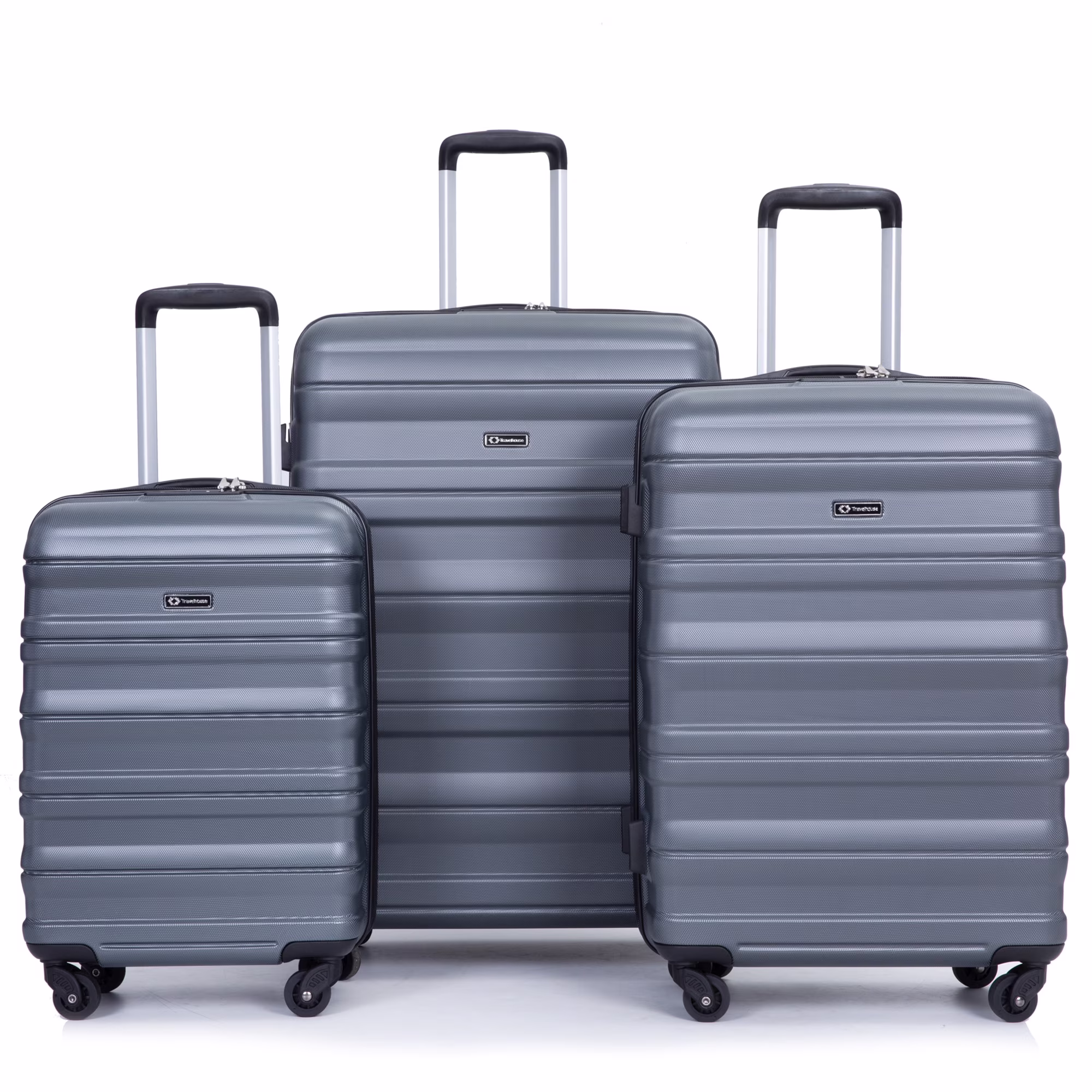 PAPROOS Hardside Luggage Set, 3 Piece 21in 25in 29in Carry on Suitcases Set with 2 Hooks and TSA Lock, Modern Lightweight Luggage Set, Hardshell Expandable Suitcase Set for Family Travel, Black