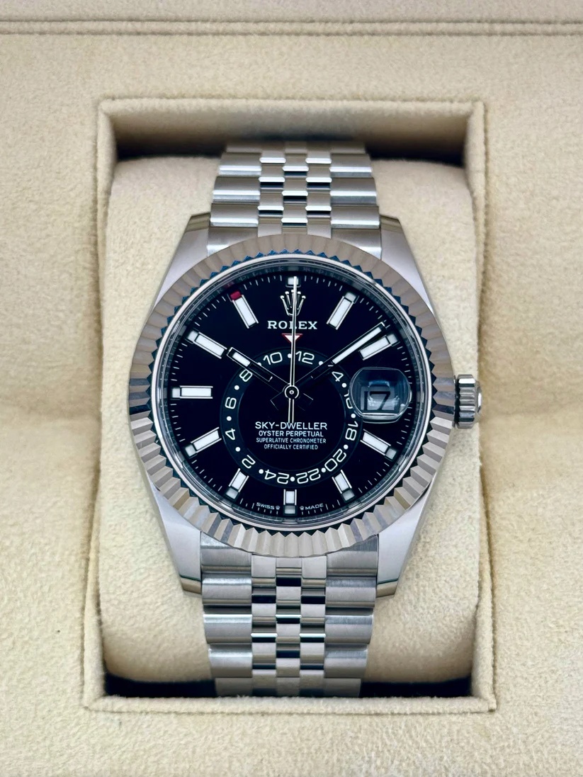 【Super Clone】RLX  Sky-Dweller 42mm Stainless Steel Black Dial Jubilee - 336934