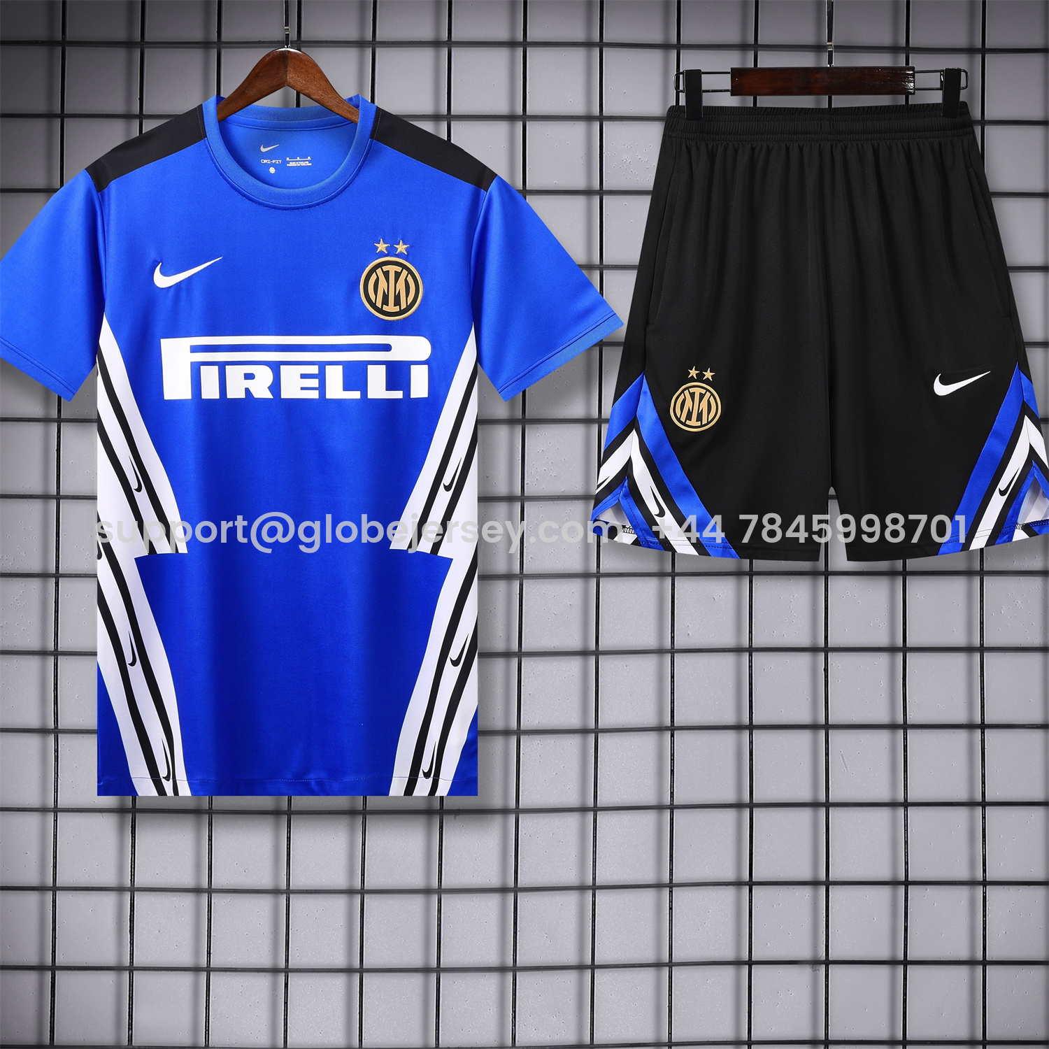 Inter Milan 25-26 Short-Sleeve Training Set - Blue Top & Black Shorts