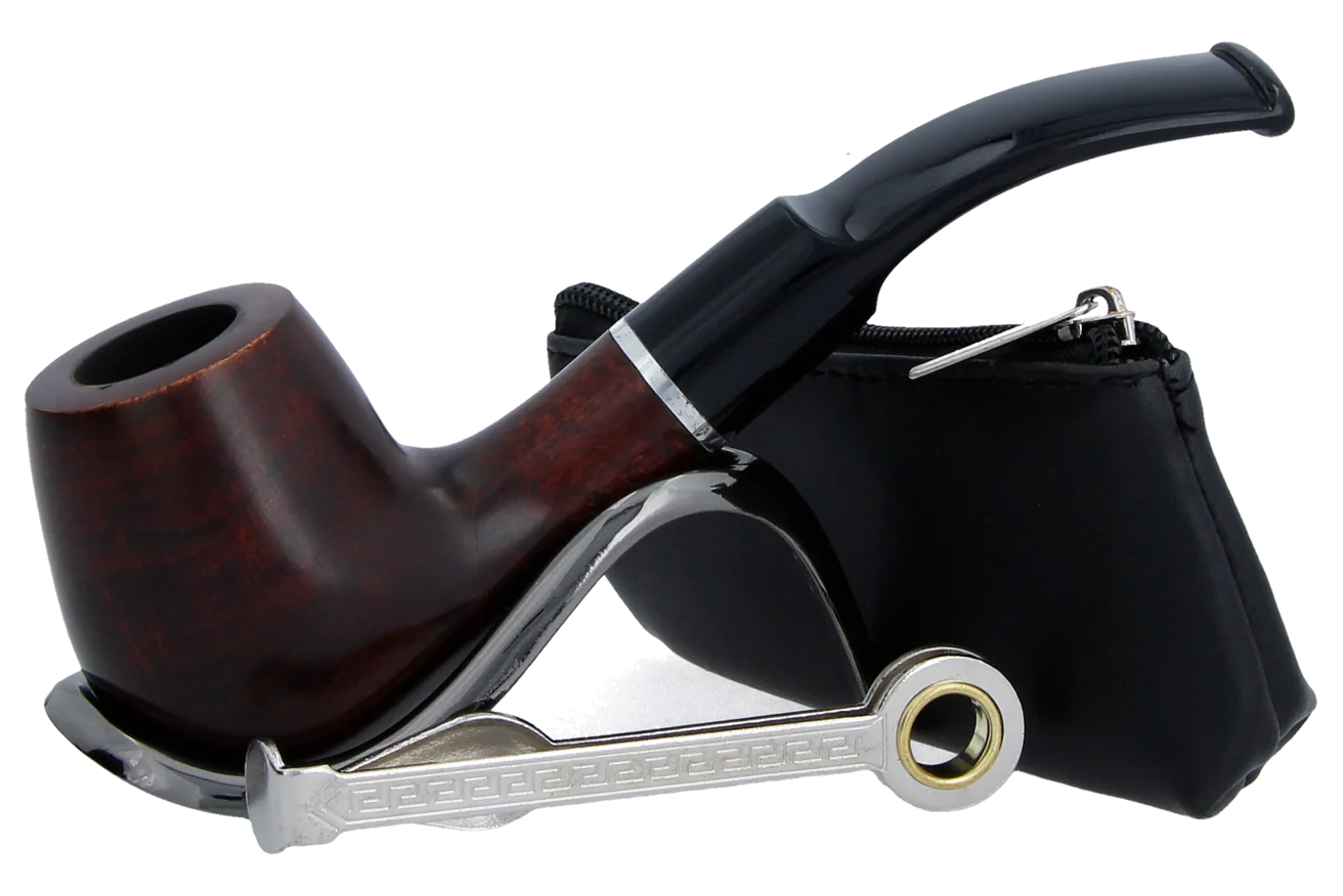Smoke-King Pipe Smoker's Starter Kit - Half-Bent Briar Pipe