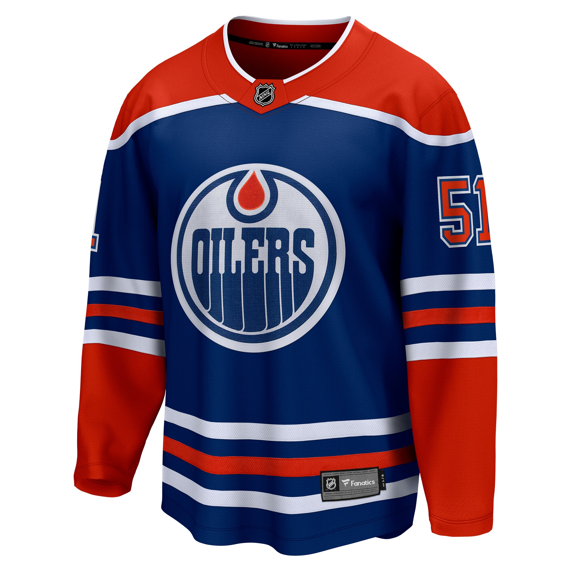 Troy Stecher Edmonton Oilers Fanatics Home Premier Breakaway   Jersey – Royal