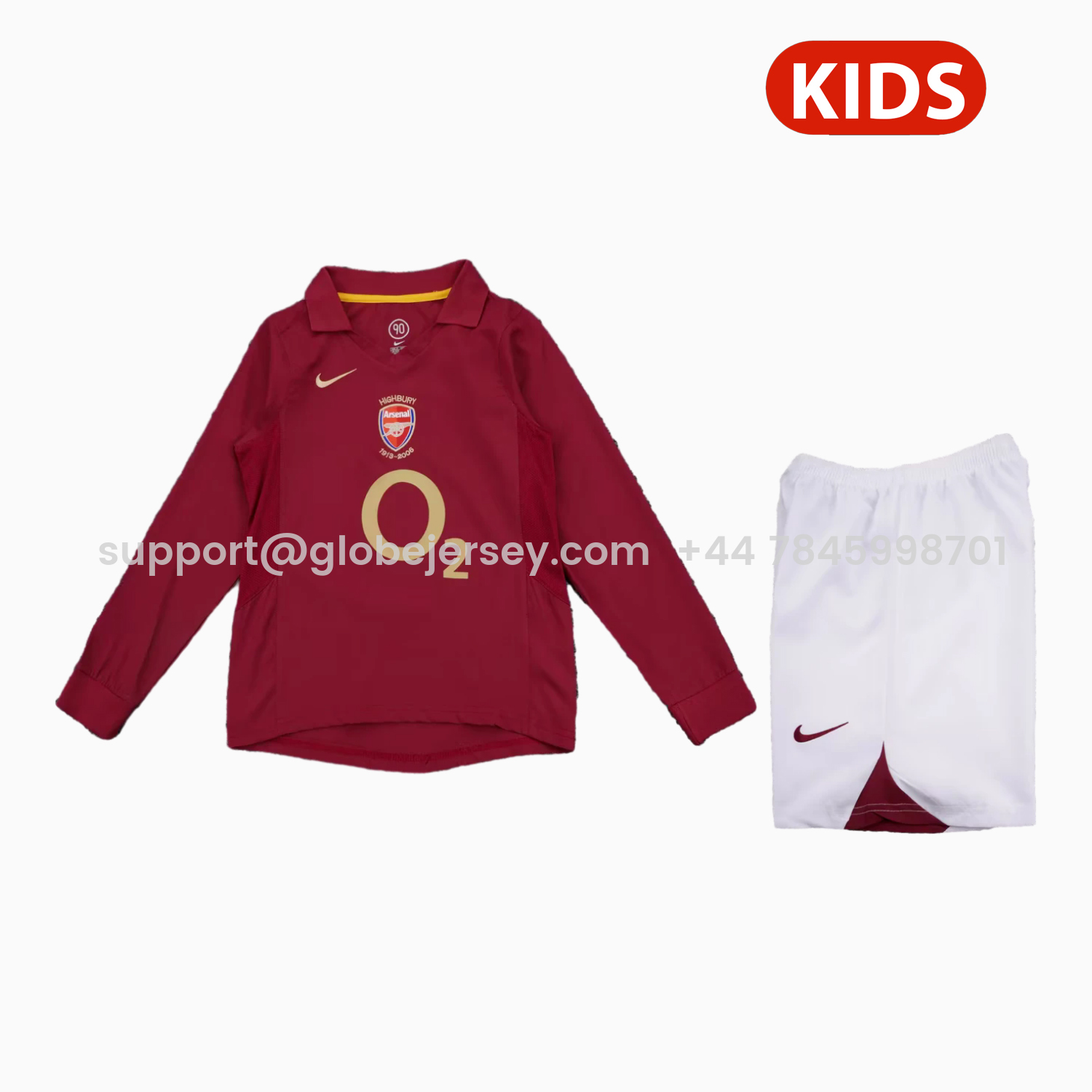 Retro Arsenal 2005-06 Home Long Sleeves Kids Kit