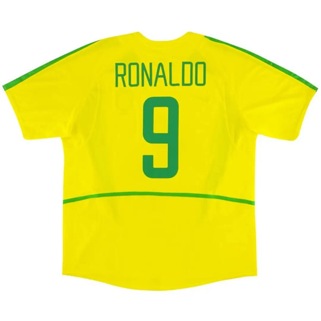 RONALDO #9 Brazil 2002/03 Home Retro Soccer Jersey