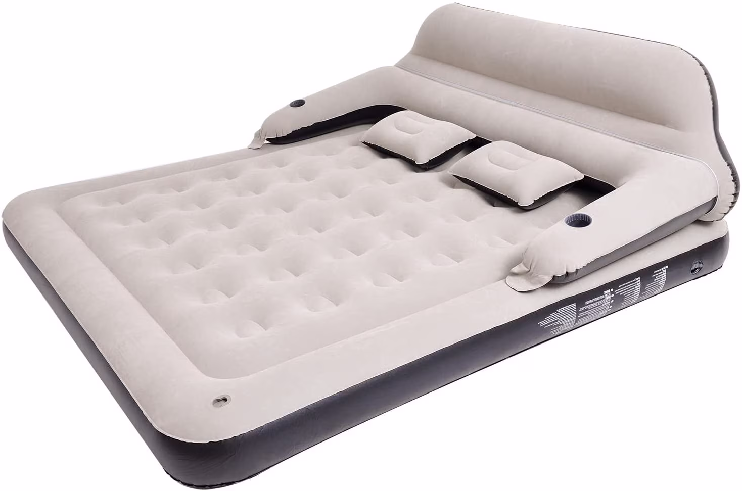 Queen Size Air Mattress Sofa Bed with Headboard and Pillow, Inflatable Bed for Outdoor Overnight