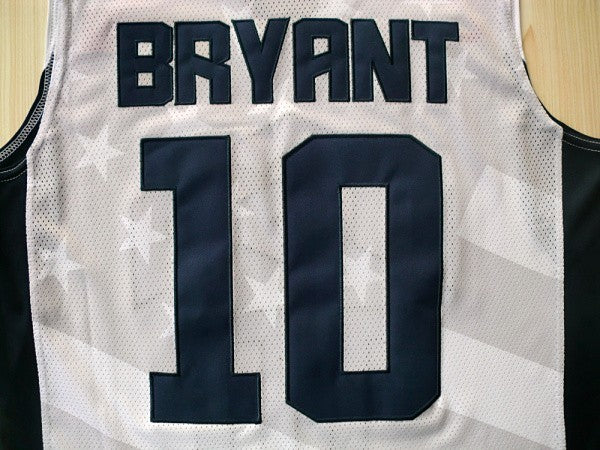 2012 American Dream Team No. 10 Kobe Bryant White Embroidered Jersey