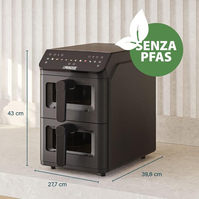 PRINCESS - Friggitrice ad aria DUAL VERTICAL-Nero
