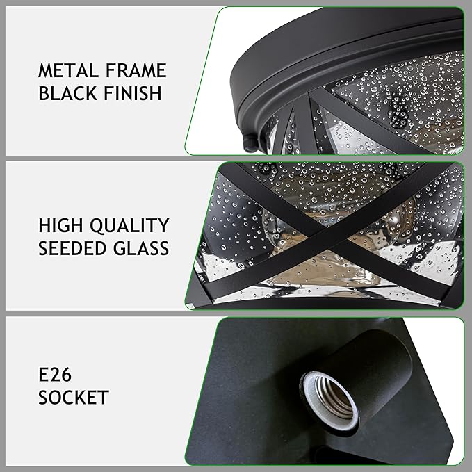 MELLOWWLITE Oil-rubbed Bronze Flush Mount Ceiling Light  Fixtures