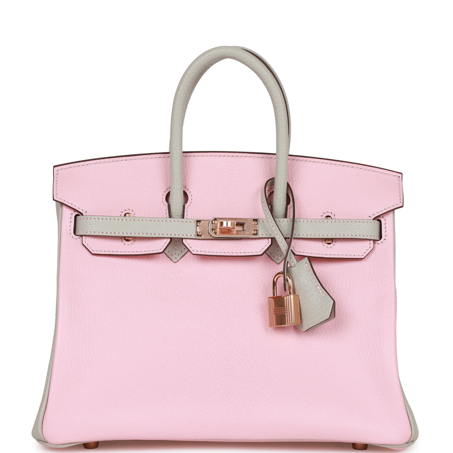 Special Order (HSS) Birkin 25 Rose Sakura and Gris Perle Chevre Mysore Rose Gold Hardware