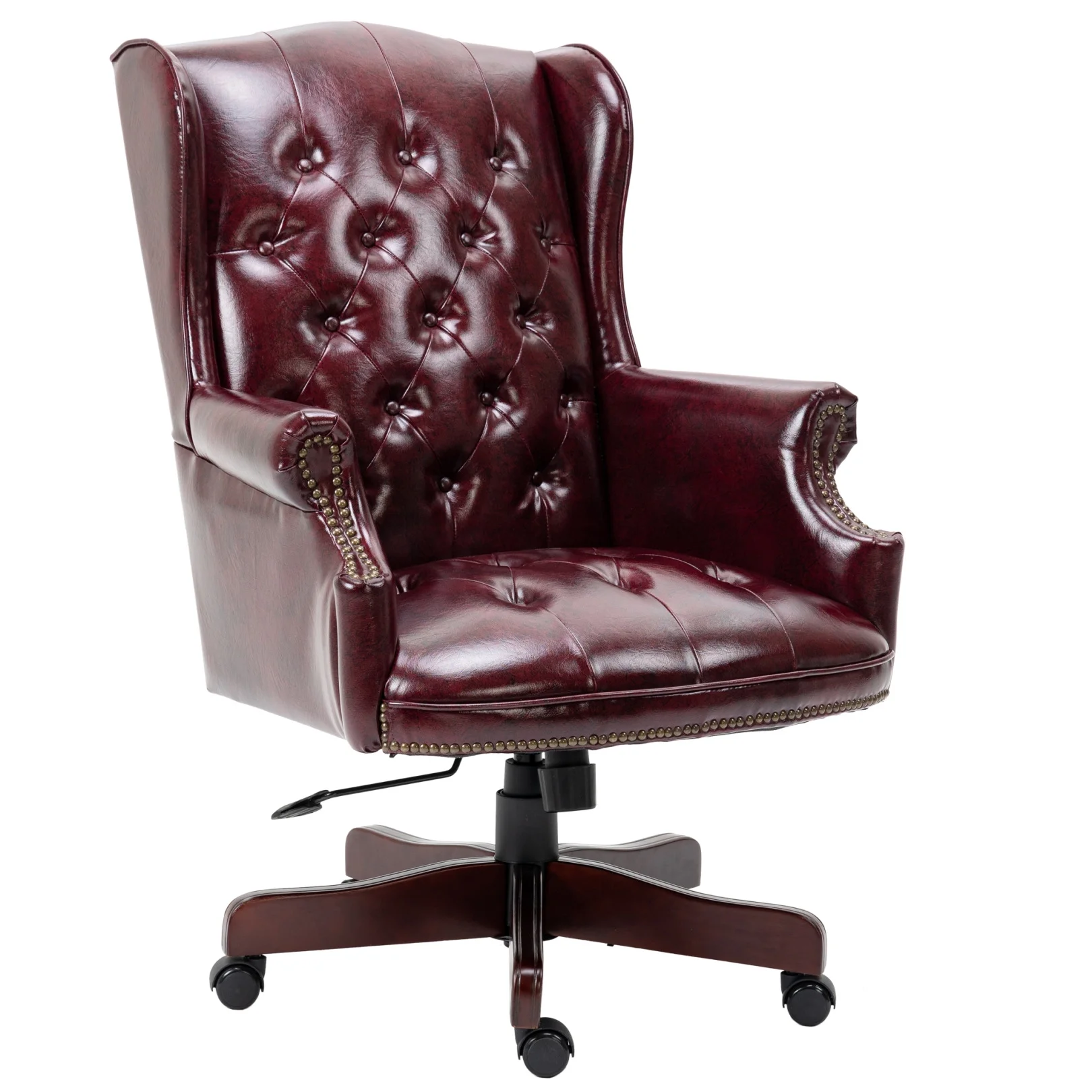 360?�� Rotating Office Chair,High Back Reclining Comfortable Desk Chair,Thick Padded Seat & Backrest,Ergonomic PU Leather Desk Chair with Smooth Glide Caster Wheels for Home Office,Black