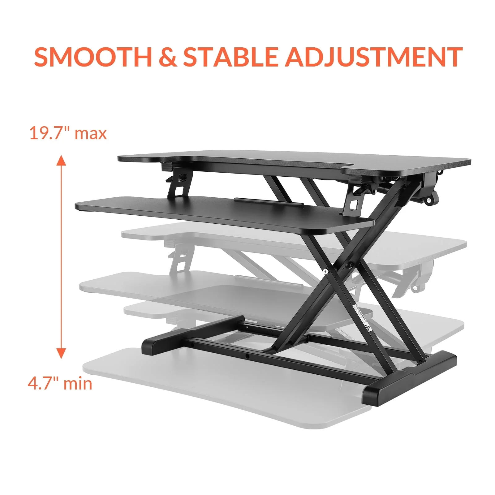 FLEXISPOT Home Office Height Adjustable Standing Desk Converter Black 32